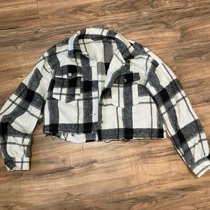 Cropped Plaid Jacket